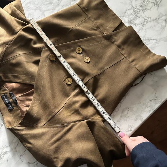 Harve Benard Golden Green Short Double Breasted Military Jacket Women's Size 6 - Picture 11 of 12